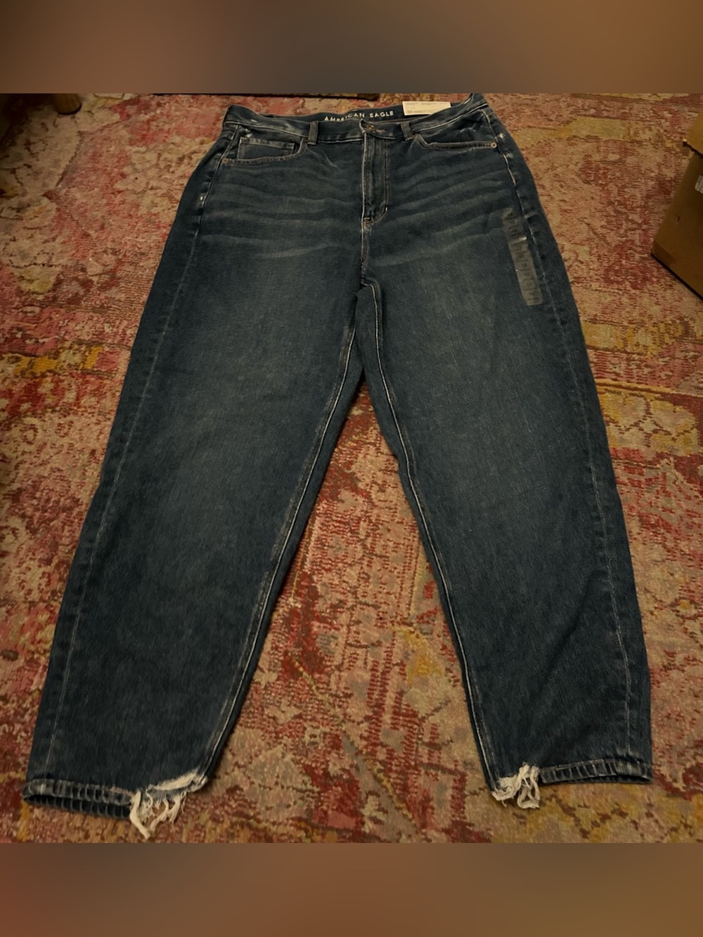 American Eagle Dark Wash Relaxed Mom Jeans size 12 NWT